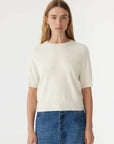 Bassike Wool Cashmere T/Shirt Knit Winter White.