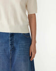 Bassike Wool Cashmere T/Shirt Knit Winter White.