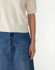 Bassike Wool Cashmere T/Shirt Knit Winter White.