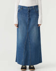 Bassike Maxi Panelled Denim Skirt Classic Vintage