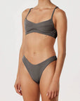 Zulu and Zephyr Charcoal Stripe Curve Brief