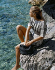 Zulu and Zephyr Ramie Cotton Knit Mini Dress Ombre Stripe