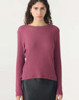 Bassike Boyfriend Htg Long Sleeve T Shirt Faded Plum