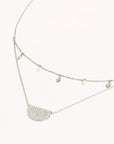 By Charlotte Sterling Silver Live In Peace Lotus Necklace