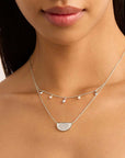 By Charlotte Sterling Silver Live In Peace Lotus Necklace