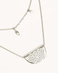 By Charlotte Sterling Silver Live In Peace Lotus Necklace