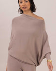 Charli Natalie Asymmetrical Sweater Smoke