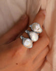 Murkani Of the Sea Baroque Pearl Ring Silver