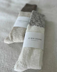 Le Bon Shoppe Cottage Socks White Linen And Grey