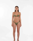 About Rose Willow Gathered Bikini Brief Khaki