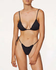 Its Now Cool The Frill Tie Up Pant Black Rib