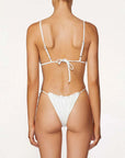 Frill Tri Top Vintage White Rib