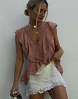 Spell Dubois Bias Mini Skirt Pearl