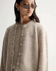 Elka Collective Abigail Knit Cardigan White Marle