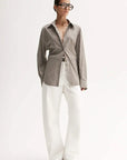 Elka Collective Emry Stripe Shirt Taupe Stripe