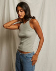 Perfectwhitetee Kravitz Fine Rib Tank Heather Grey