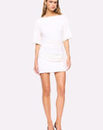 Suboo Kristen Ruched Mini Dress White