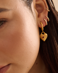 Murkani Love You Large Heart Hoop Earring Gold