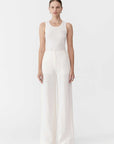 St. Agni Linen Wide Leg Pants Ivory