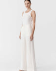 St. Agni Linen Wide Leg Pants Ivory