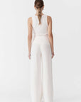 St. Agni Linen Wide Leg Pants Ivory