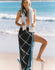 Land Essentials Check Sarong Midnight Silk