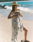 Land Essentials Check Sarong Sunrise Cotton