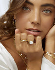 Arms of Eve Cleo Gold and Mother of Pearl Ring