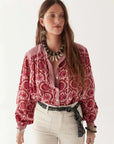 Maison Hotel Leandra Blouse Flamingo Grooves Hot Pink