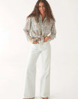 Maison Hotel Ramona Blouse Purple Paradise Hawaiian Blue