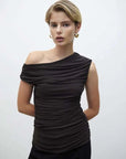 Shona Joy Mira Off Shoulder Top Ganache