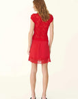 Rowie Marina Silk Mini Skirt Flame Red