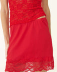 Rowie Marina Silk Mini Skirt Flame Red