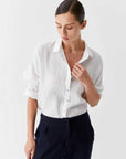Morrison Jaxon Linen Shirt White