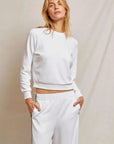 Perfectwhitetee Nadia Travel Wide Leg Sweatpant White