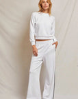 Perfectwhitetee Nadia Travel Wide Leg Sweatpant White