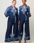 Once Was Asher Placement Print Faille Shirt Moonlit Batik