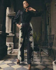 Once Was Merida Linen Viscose Pant Mariposa Nero