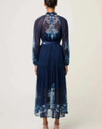 Once Was Sloane Placement Print Midi Dress Moonlit Batik
