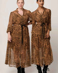 Once Was Solene Sheer Viscose Midi Dress Exotica
