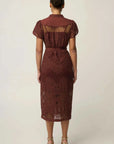 Once Was Solene Cotton Blend Lace Dress Rosewood