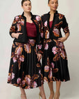 Once Was Delray Reversible Linen Viscose Jacket in Sunset Orchid Noir Orchid