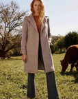 Once Was Sutton Wool Blend Double Breasted Coat Oat