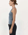 Agni Organic Cotton Abstract Singlet Diesel Grey