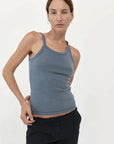 St. Agni Organic Cotton Abstract Singlet Diesel Grey