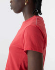 Bassike Raw Edge Baby T Shirt Bright Red