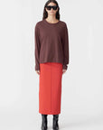 Bassike Boyfriend Heritage Long Sleeve T Shirt Cocoa