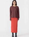 Bassike Boyfriend Heritage Long Sleeve T Shirt Cocoa