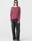Bassike Boyfriend Htg Long Sleeve T Shirt Faded Plum