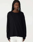 Bassike Boyfriend Htg Long Sleeve T Shirt Black